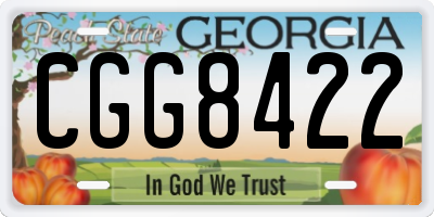 GA license plate CGG8422