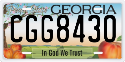 GA license plate CGG8430