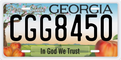 GA license plate CGG8450
