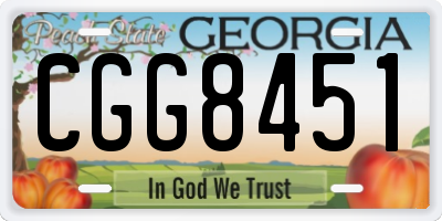 GA license plate CGG8451