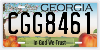 GA license plate CGG8461