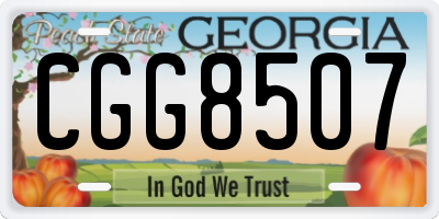 GA license plate CGG8507