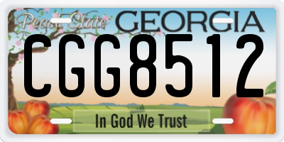 GA license plate CGG8512
