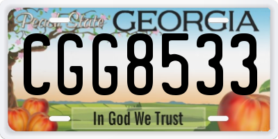 GA license plate CGG8533