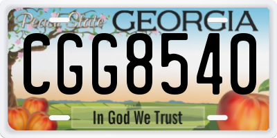 GA license plate CGG8540