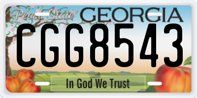 GA license plate CGG8543