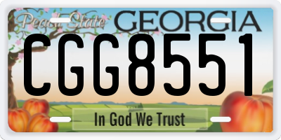 GA license plate CGG8551