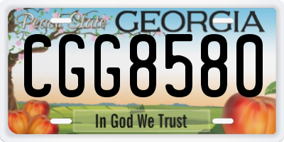 GA license plate CGG8580