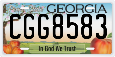 GA license plate CGG8583