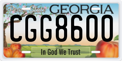 GA license plate CGG8600