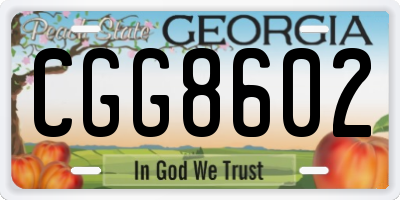 GA license plate CGG8602