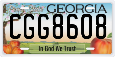 GA license plate CGG8608