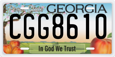 GA license plate CGG8610