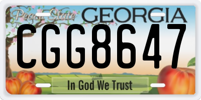 GA license plate CGG8647