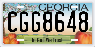 GA license plate CGG8648