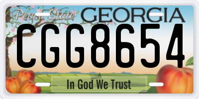 GA license plate CGG8654