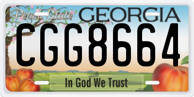 GA license plate CGG8664