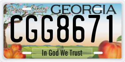 GA license plate CGG8671