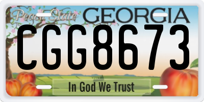 GA license plate CGG8673
