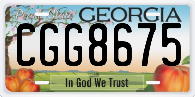 GA license plate CGG8675