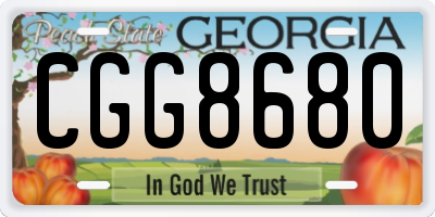 GA license plate CGG8680