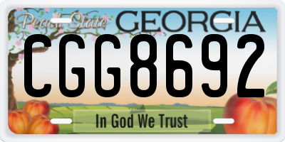 GA license plate CGG8692