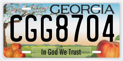 GA license plate CGG8704
