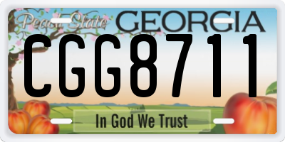 GA license plate CGG8711
