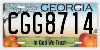 GA license plate CGG8714