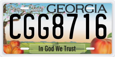 GA license plate CGG8716