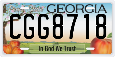 GA license plate CGG8718