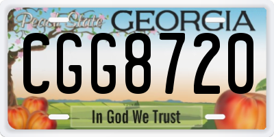 GA license plate CGG8720
