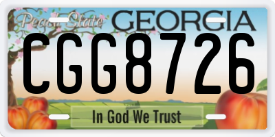 GA license plate CGG8726
