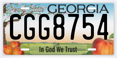 GA license plate CGG8754