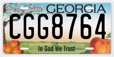 GA license plate CGG8764
