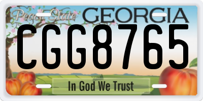 GA license plate CGG8765