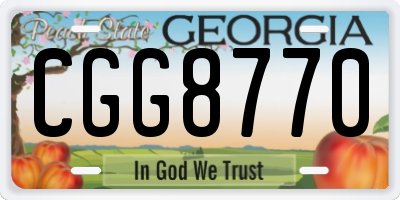 GA license plate CGG8770
