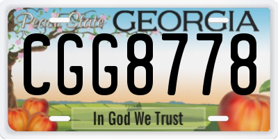 GA license plate CGG8778