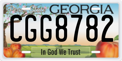 GA license plate CGG8782