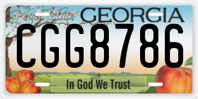 GA license plate CGG8786
