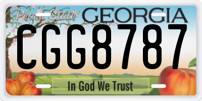 GA license plate CGG8787