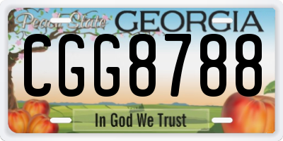 GA license plate CGG8788