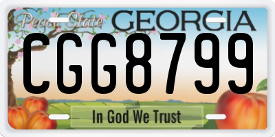 GA license plate CGG8799