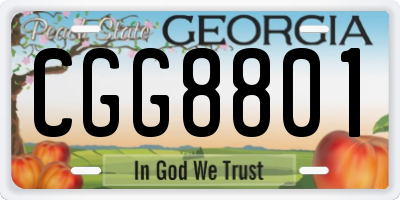 GA license plate CGG8801