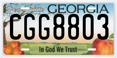 GA license plate CGG8803