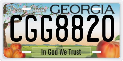 GA license plate CGG8820