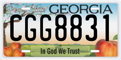GA license plate CGG8831