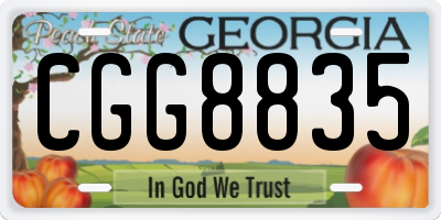 GA license plate CGG8835