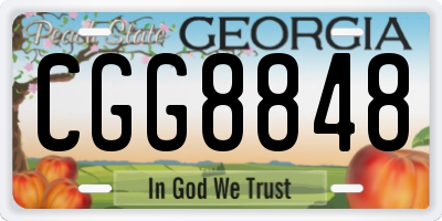 GA license plate CGG8848
