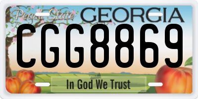GA license plate CGG8869